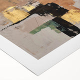 Abstract Wall Art – Gold & Earthy Geometric Textured Canvas