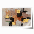 Abstract Wall Art – Gold & Earthy Geometric Textured Canvas