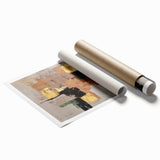 Abstract Wall Art – Gold & Earthy Geometric Textured Canvas