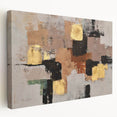 Abstract Wall Art – Gold & Earthy Geometric Textured Canvas