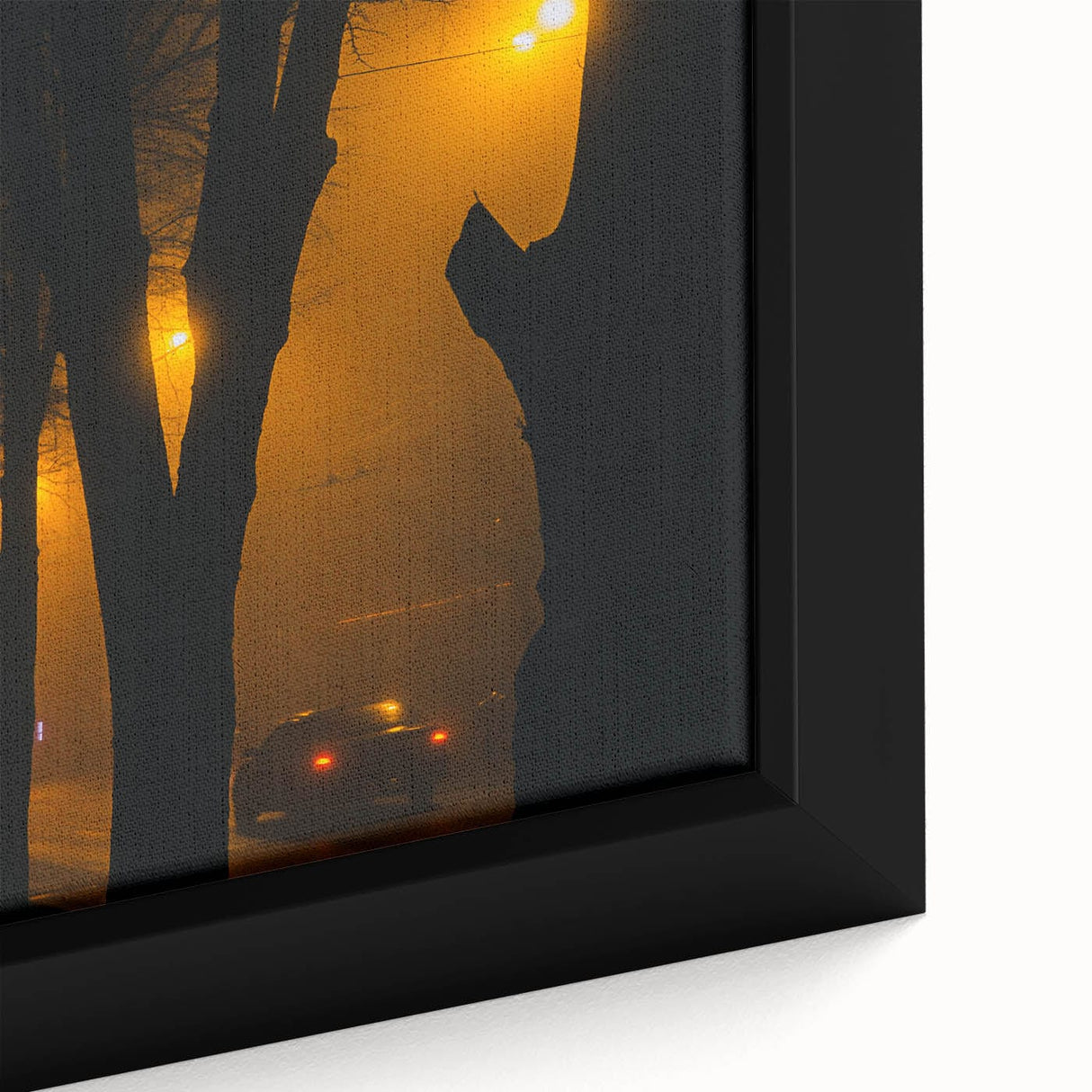 Modern urban landscape art – Moody night road with car and lights