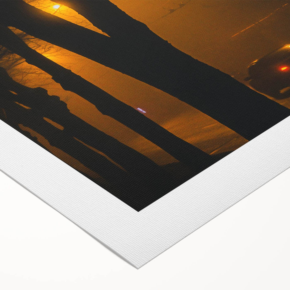Modern urban landscape art – Moody night road with car and lights