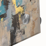 Textured Teal & Gold – Earthen Harmony Modern Abstract Art Print