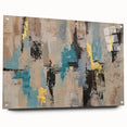 Textured Teal & Gold – Earthen Harmony Modern Abstract Art Print