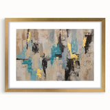 Textured Teal & Gold – Earthen Harmony Modern Abstract Art Print