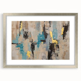 Textured Teal & Gold – Earthen Harmony Modern Abstract Art Print