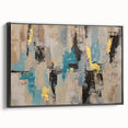 Textured Teal & Gold – Earthen Harmony Modern Abstract Art Print