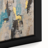 Textured Teal & Gold – Earthen Harmony Modern Abstract Art Print