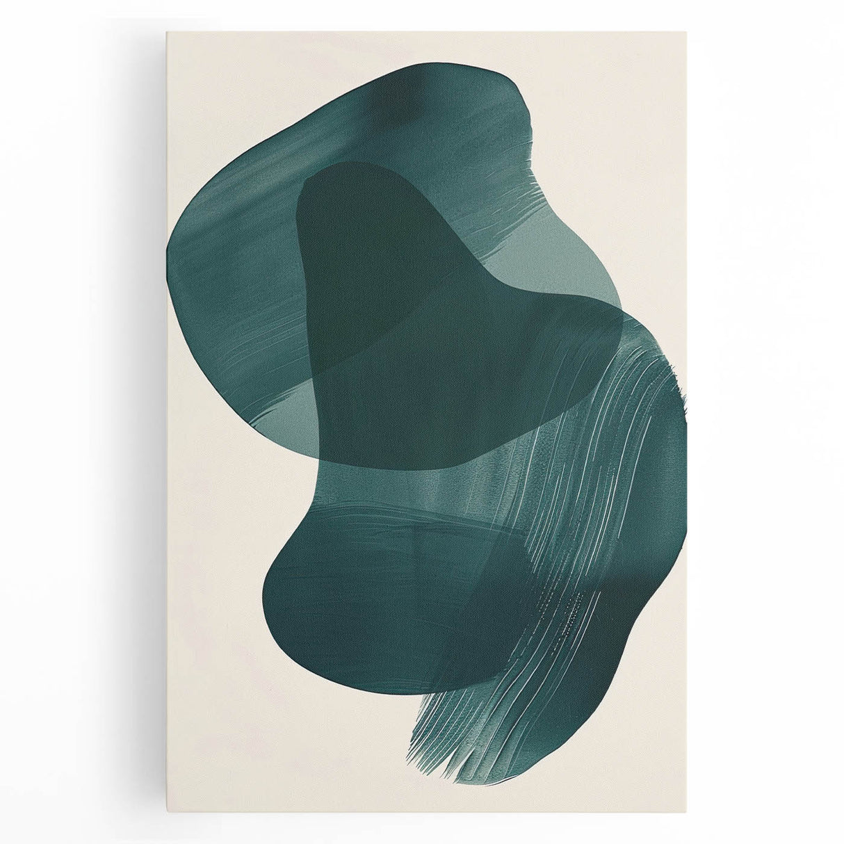 Earthen Harmony Abstracts – Dark Green Minimalist Canvas Wall Art