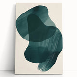 Earthen Harmony Abstracts – Dark Green Minimalist Canvas Wall Art