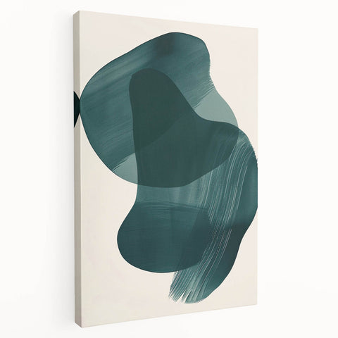 Earthen Harmony Abstracts – Dark Green Minimalist Canvas Wall Art