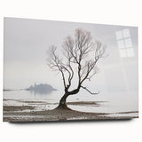 Moody Modern Wall Art – Minimalist Lone Tree & Misty Landscape