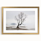 Moody Modern Wall Art – Minimalist Lone Tree & Misty Landscape