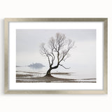Moody Modern Wall Art – Minimalist Lone Tree & Misty Landscape
