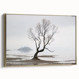 Moody Modern Wall Art – Minimalist Lone Tree & Misty Landscape