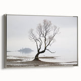 Moody Modern Wall Art – Minimalist Lone Tree & Misty Landscape