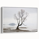 Moody Modern Wall Art – Minimalist Lone Tree & Misty Landscape