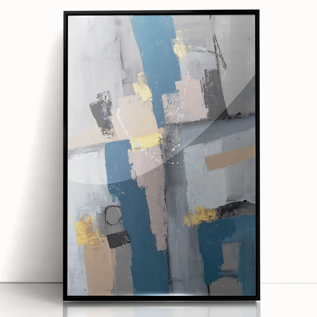 Geometric Contrast Flow – Earthen Harmony Neutral Abstract Prints