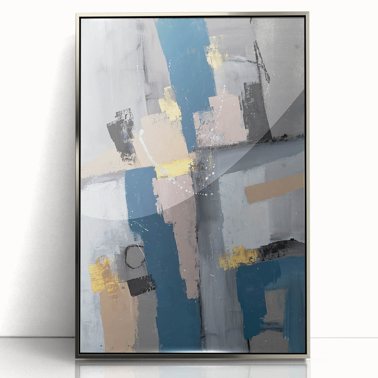 Geometric Contrast Flow – Earthen Harmony Neutral Abstract Prints