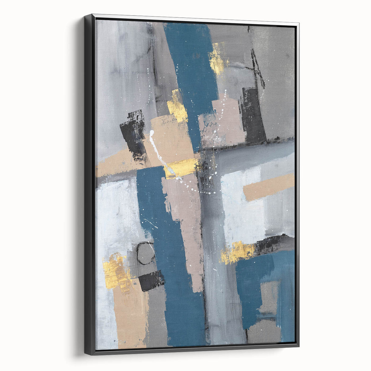 Geometric Contrast Flow – Earthen Harmony Neutral Abstract Prints