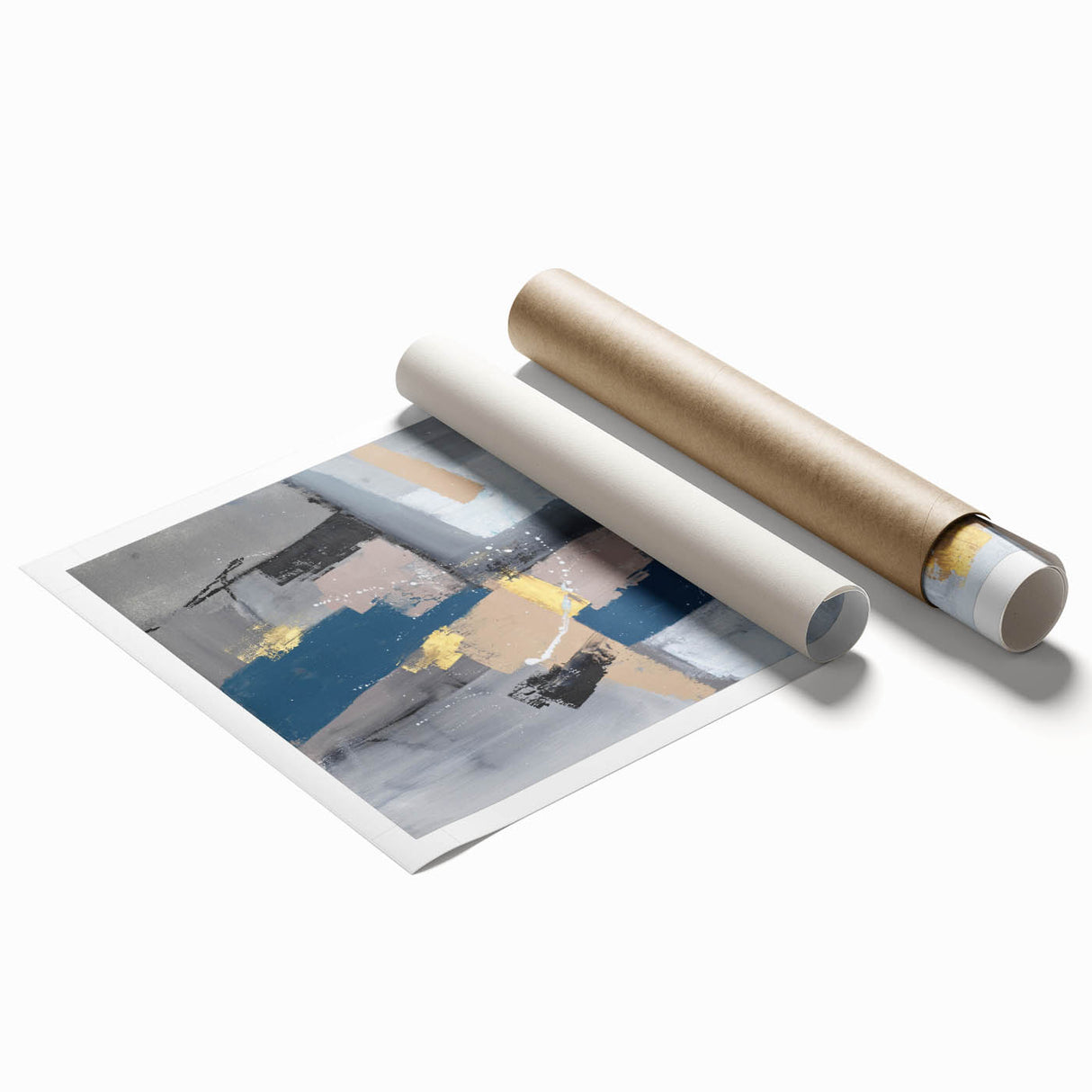 Geometric Contrast Flow – Earthen Harmony Neutral Abstract Prints