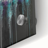 Abstract Canvas Wall Art – Dripping Teal & Purple Moody Painting
