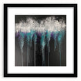 Abstract Canvas Wall Art – Dripping Teal & Purple Moody Painting