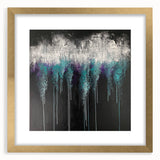 Abstract Canvas Wall Art – Dripping Teal & Purple Moody Painting