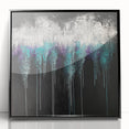 Abstract Canvas Wall Art – Dripping Teal & Purple Moody Painting