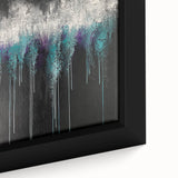Abstract Canvas Wall Art – Dripping Teal & Purple Moody Painting