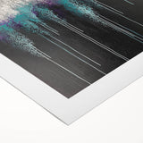 Abstract Canvas Wall Art – Dripping Teal & Purple Moody Painting