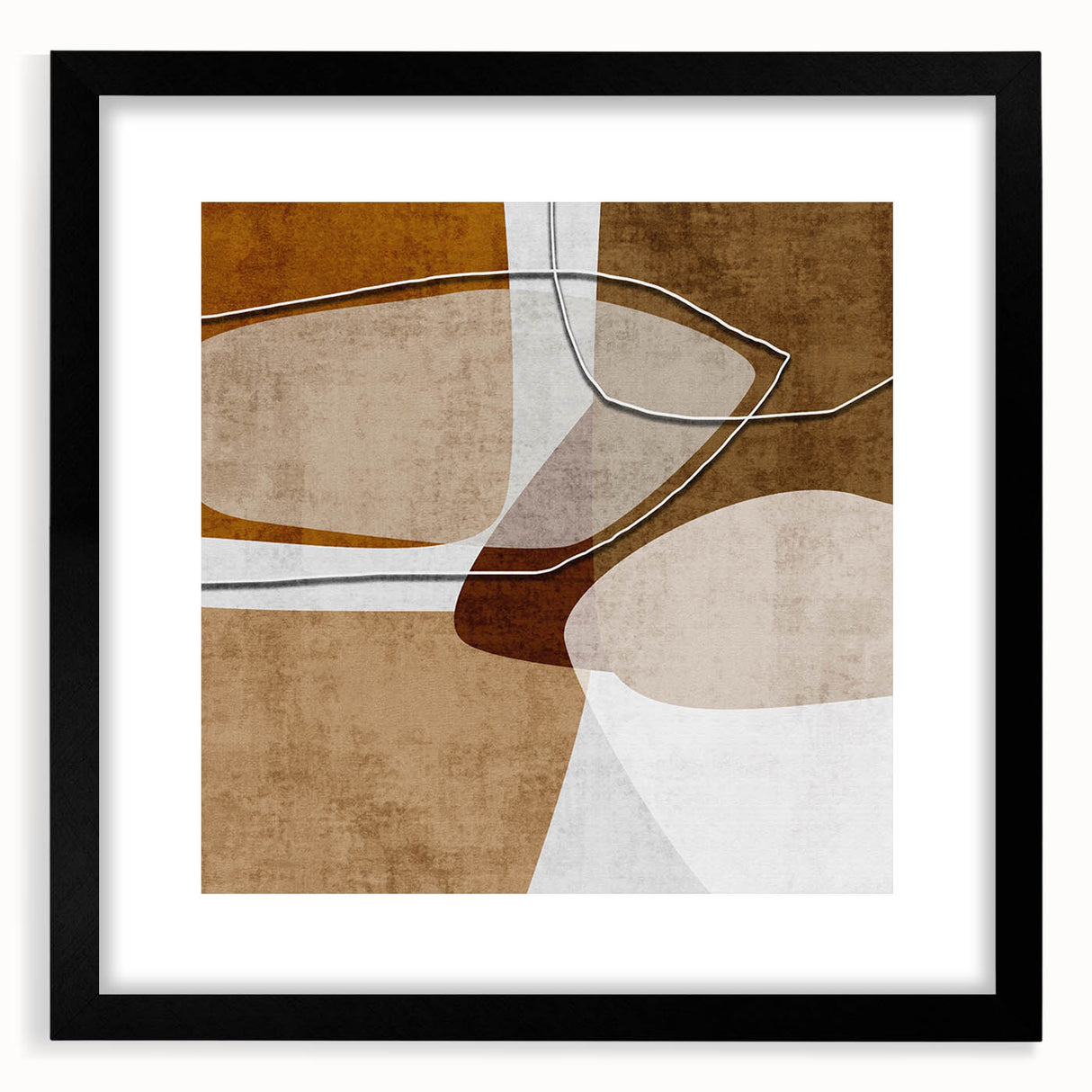 Warm Organic Forms – Earthen Harmony Minimalist Wall Decor Print