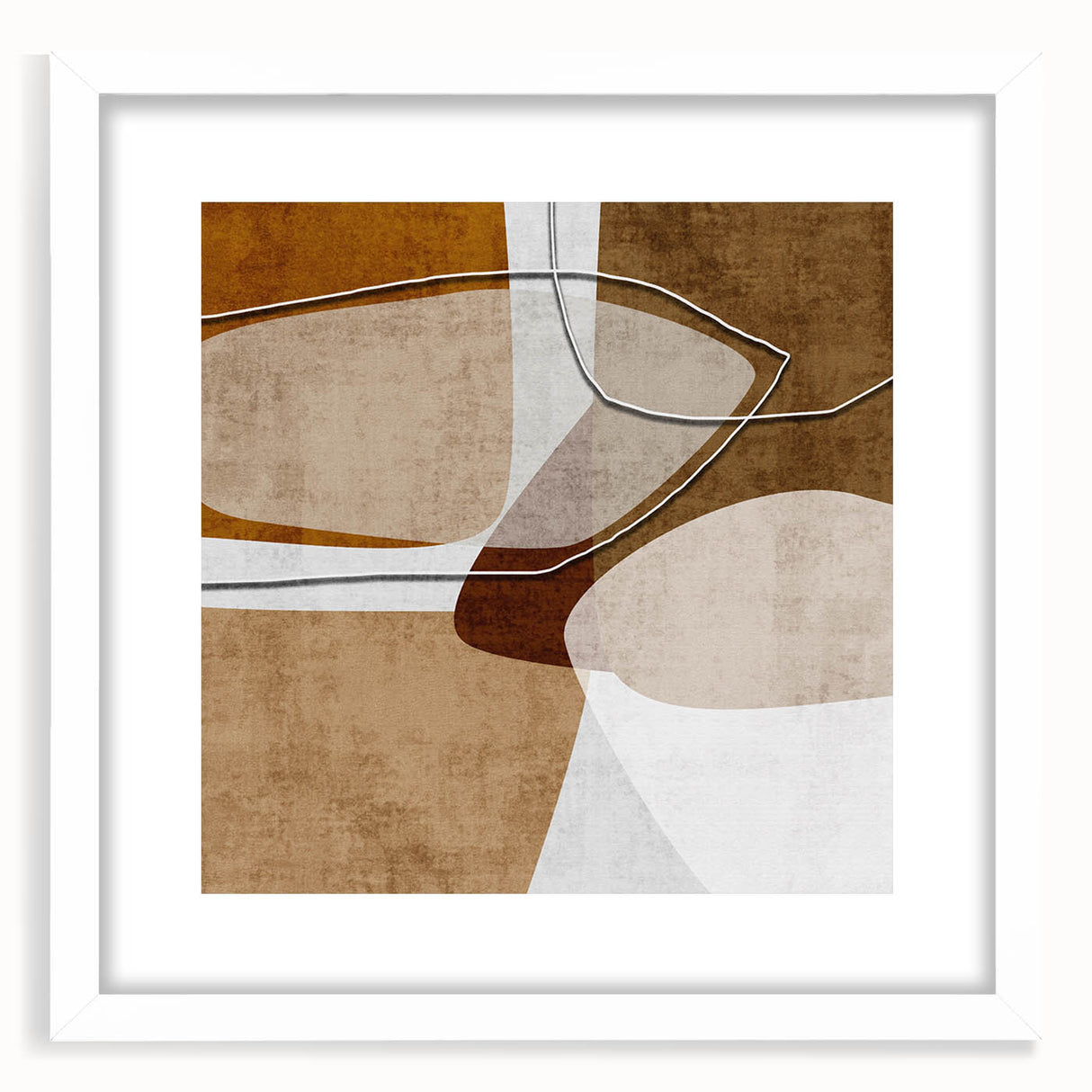 Warm Organic Forms – Earthen Harmony Minimalist Wall Decor Print