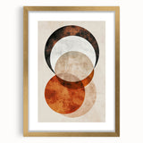 Abstract Wall Art – Burnt Orange & Beige Textured Geometric Canvas