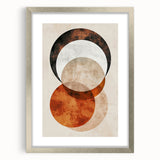 Abstract Wall Art – Burnt Orange & Beige Textured Geometric Canvas