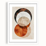 Abstract Wall Art – Burnt Orange & Beige Textured Geometric Canvas