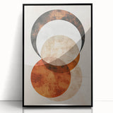 Abstract Wall Art – Burnt Orange & Beige Textured Geometric Canvas