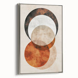 Abstract Wall Art – Burnt Orange & Beige Textured Geometric Canvas