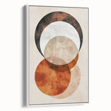 Abstract Wall Art – Burnt Orange & Beige Textured Geometric Canvas