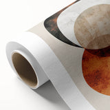 Abstract Wall Art – Burnt Orange & Beige Textured Geometric Canvas