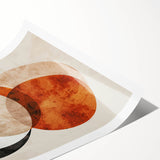 Abstract Wall Art – Burnt Orange & Beige Textured Geometric Canvas