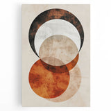 Abstract Wall Art – Burnt Orange & Beige Textured Geometric Canvas