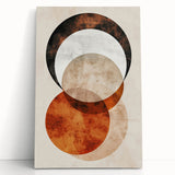 Abstract Wall Art – Burnt Orange & Beige Textured Geometric Canvas