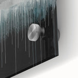 Modern Abstract Painting – Teal & White Dripping Canvas Wall Art