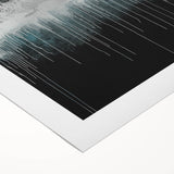 Modern Abstract Painting – Teal & White Dripping Canvas Wall Art