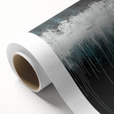 Modern Abstract Painting – Teal & White Dripping Canvas Wall Art