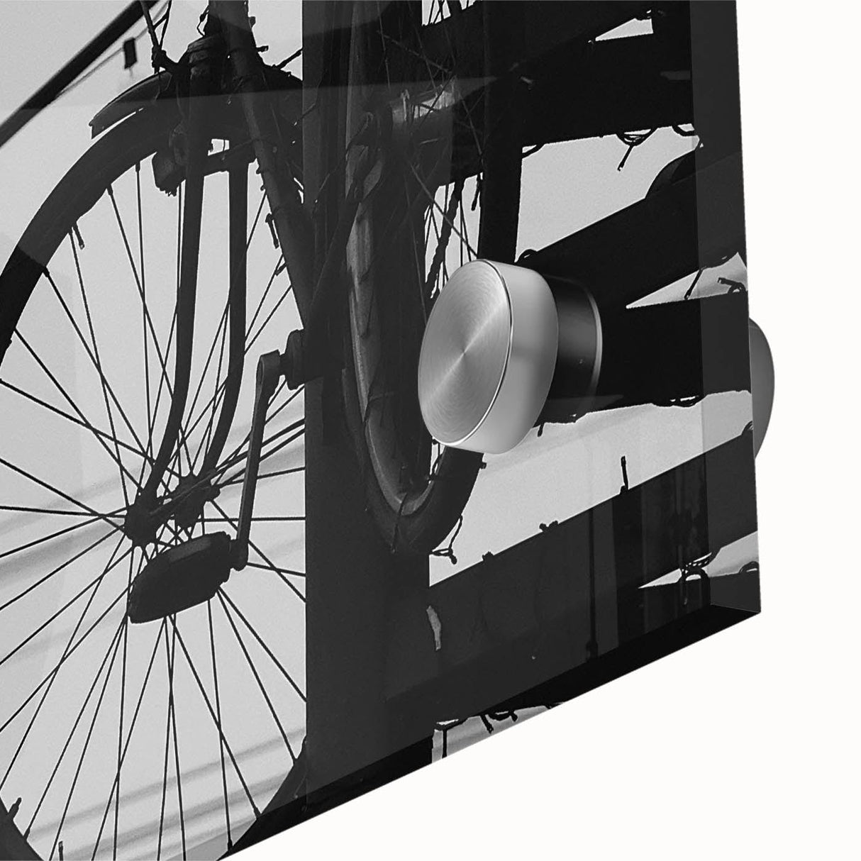 Modern Urban Landscape Art – Black and White Bicycle Scene