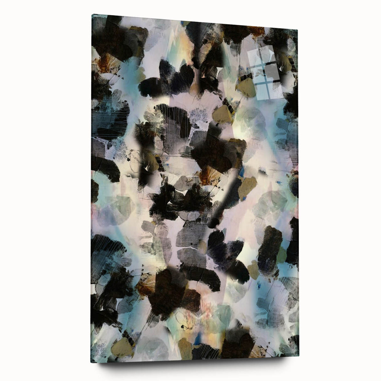 Textured Energy – Black & Teal Earthen Harmony Abstracts Print