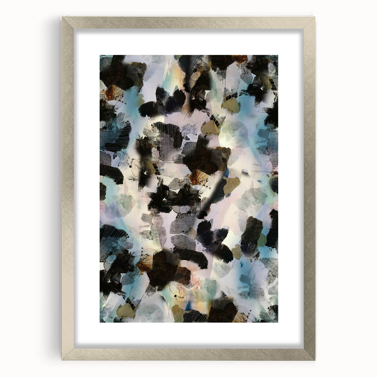 Textured Energy – Black & Teal Earthen Harmony Abstracts Print