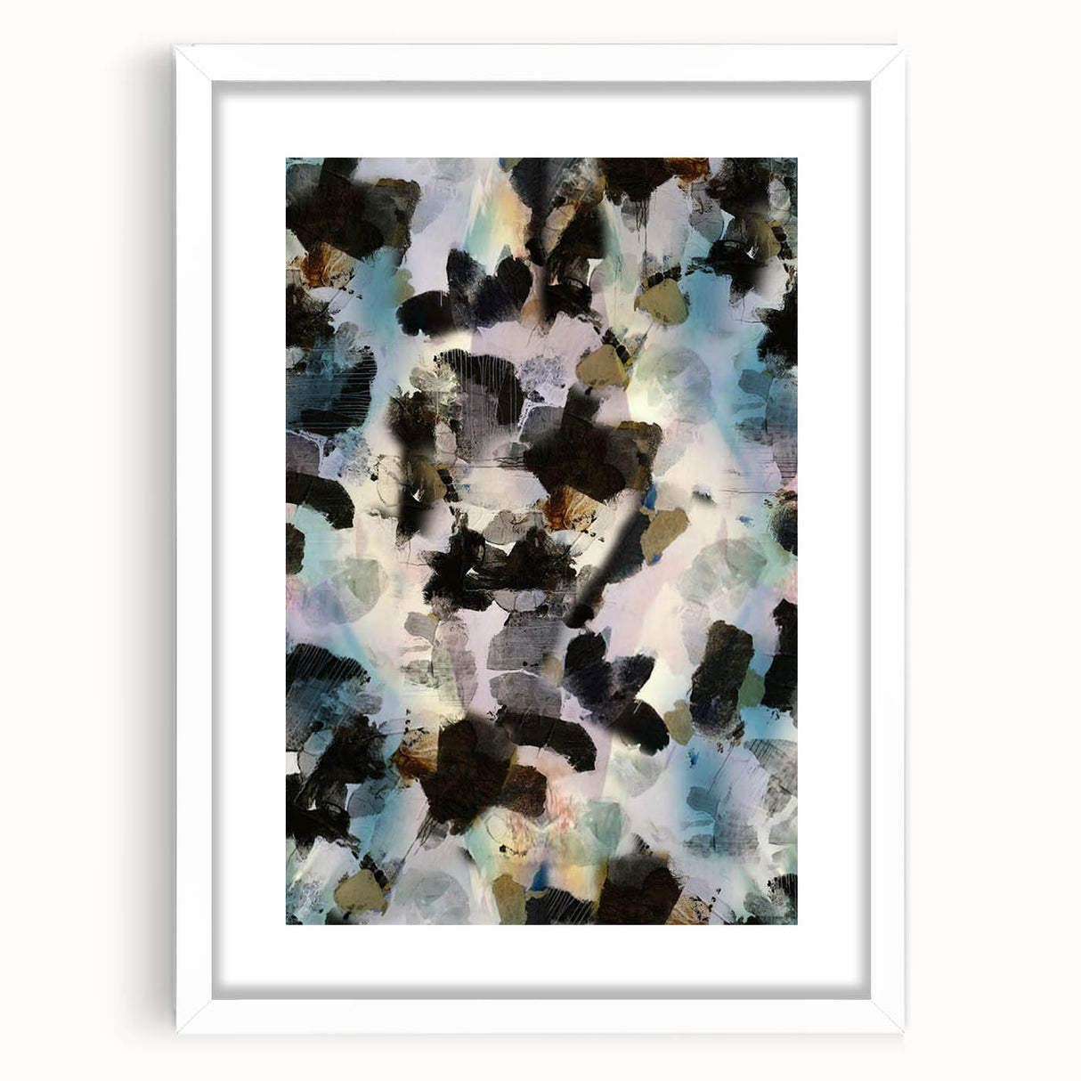 Textured Energy – Black & Teal Earthen Harmony Abstracts Print